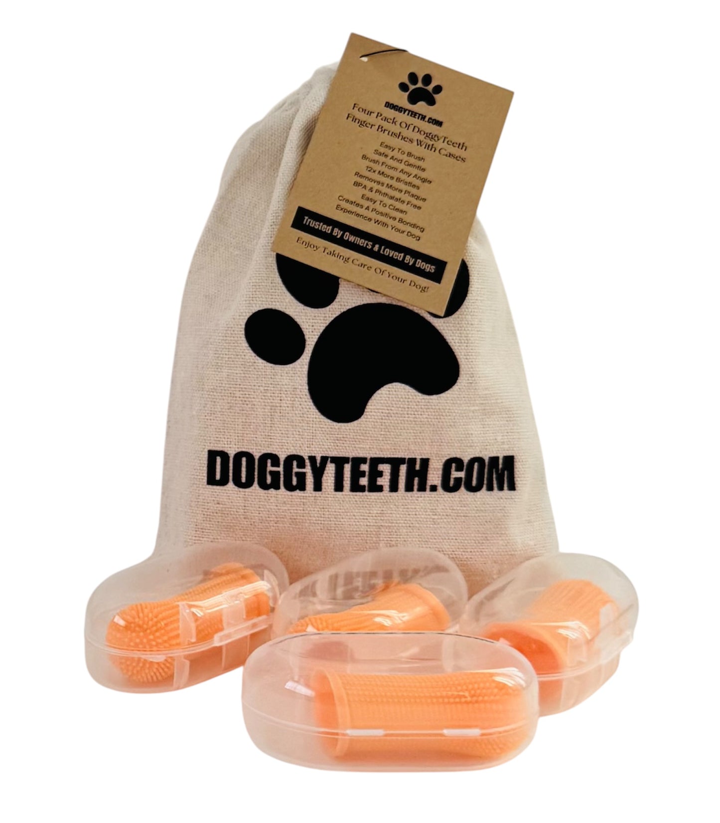 DoggyTeeth Four Pack Dog Finger Toothbrushes